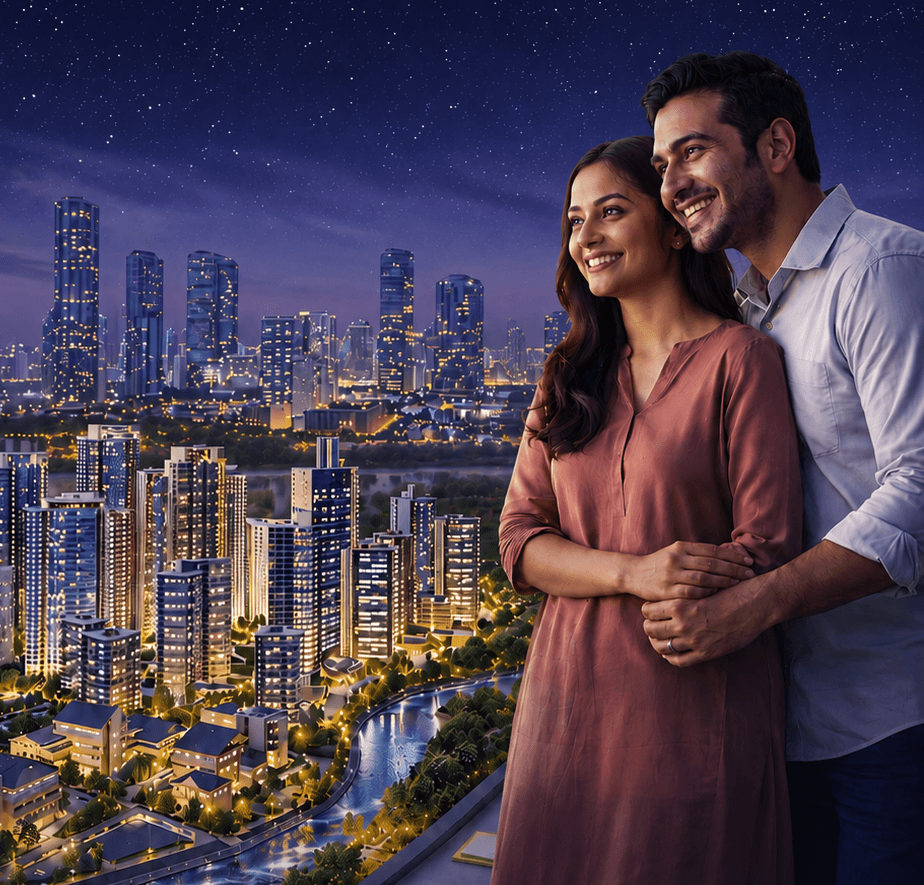 City skyline and premium properties